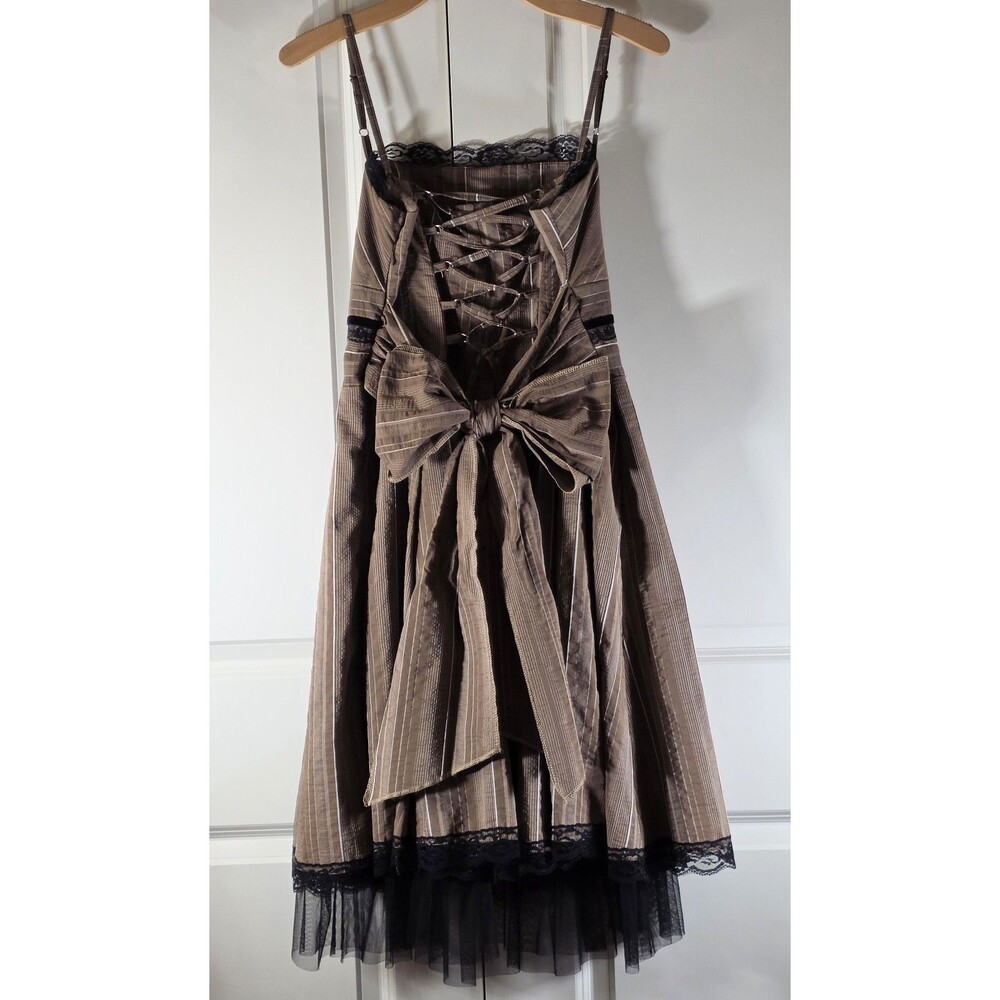 Stella Ray Rob Paris Corset Fit Flare Dress Whimsy Goth Coquette Midi T42 - Picture 6 of 13